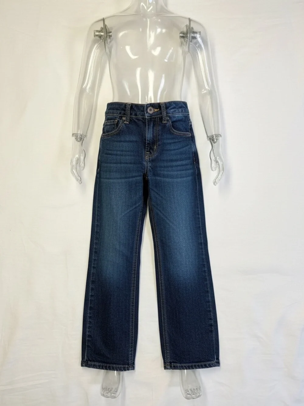 OshKosh B’gosh Boys Size 12 Fleece Lined Straight Leg Jeans Dark Wash